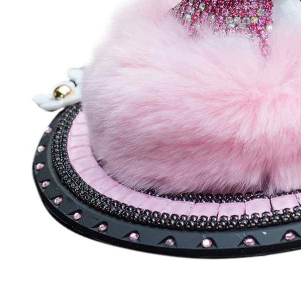 Rosa Rhinestone Bil Katt Dashbord Parfyme Pynt Figur Dekorasjon