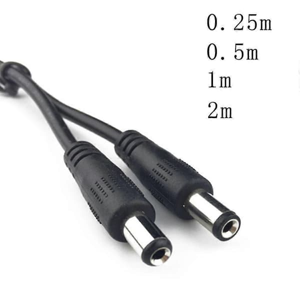DC5.5x2.1mm Mann-til-Mann DC-kontakt, strømadapter, holdbar skjøtekabel