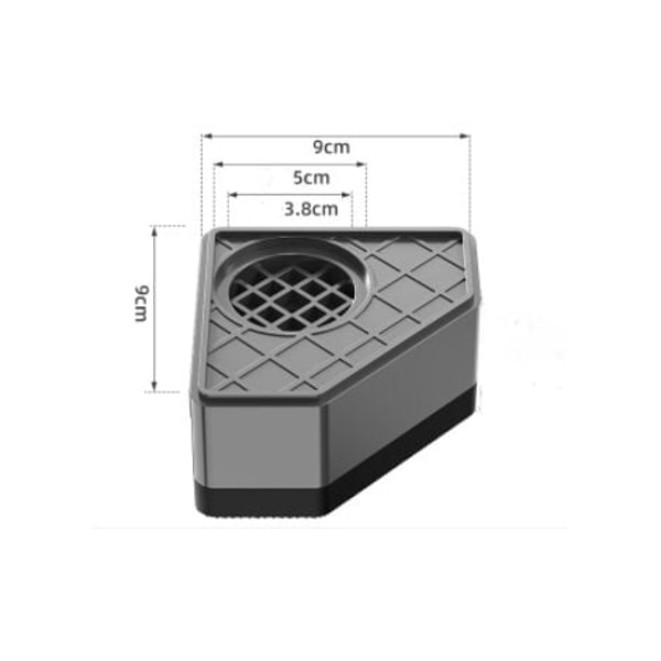 Vaskemaskin antivibrasjonspute - 4-delt sett støyreduksjon Vaskemaskinbase - Universal Anti-Skli 4,5 cm