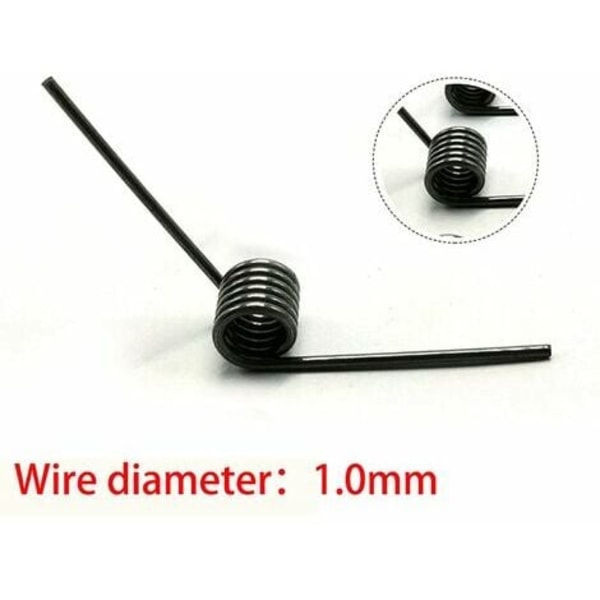 10st V-fjäder 1.0mm tråddiameter torsionsfjäder ytterdiameter 5-12mm 180/120/90/60 grader torsionsfjäder（1.0x8.5mm -