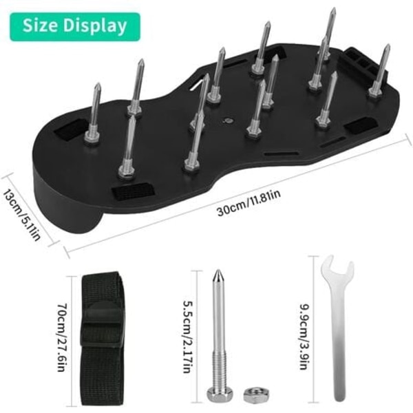 Plenlufter sandaler Hagelufter med spiss med 8 forlengede justerbare stropper og 26 pigger Plen Ae i universell størrelse