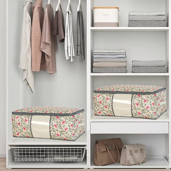 Quilt Organizer Väska Kläder Packpåse Förvaringsväska L beige
