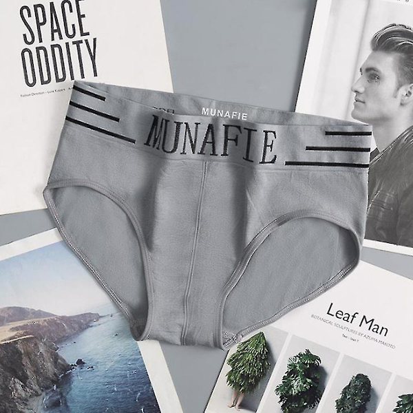 Miesten Munafie Brief Comfort Pehmeät Alusvaatteet Alushousut Stringit Light Grey