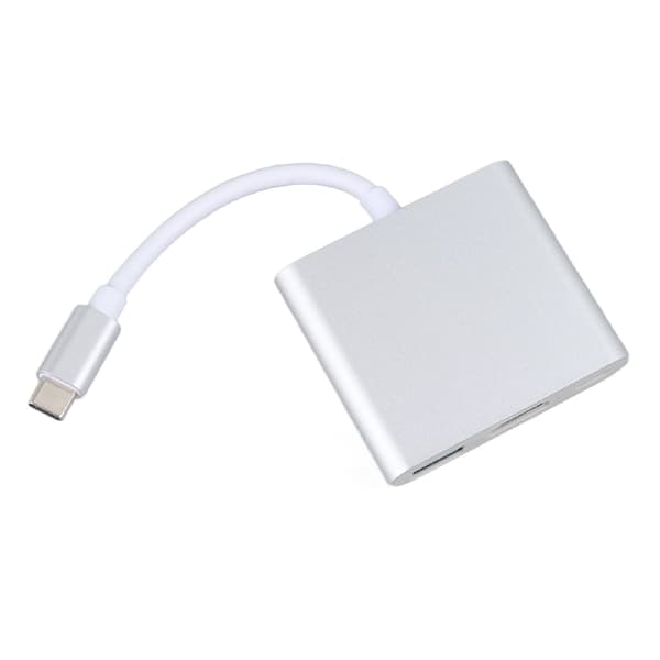 USB C Dockingstation Aluminiumlegering 4K HD 5 Gbps 60W PD 3 i 1 til TV Projektor Computer