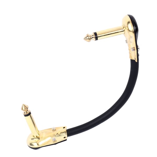 Gull 15 cm 5,9 tommer elektrisk gitar effektpedalkabel flat patch strømforsyning instrumenttilbehør