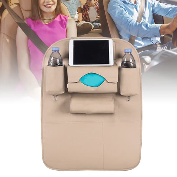 Beige Multi Pocket Autostolsryg Organiser
