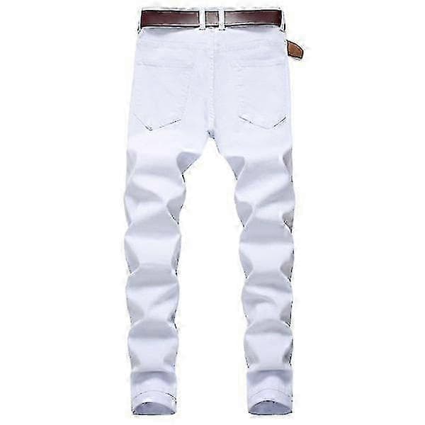 Jeans för män, avslappnade denimbyxor