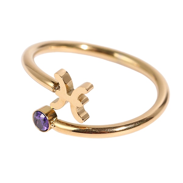 Kvinner Ring Constellation Rhinestones Klassisk mote Utseende Galvanisering fingerring for daglig bruk Pisces