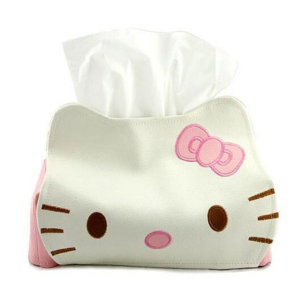 Girl Heart Cute PU Tissue Bag Small Cat Læder Tissue Box Cover (To Pack),