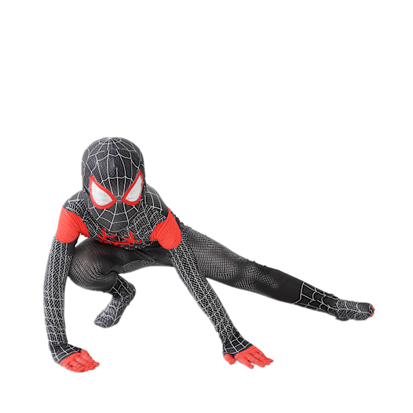 Svart Spiderman Bodysuit Heldress Barn Halloween Kostym Adults170