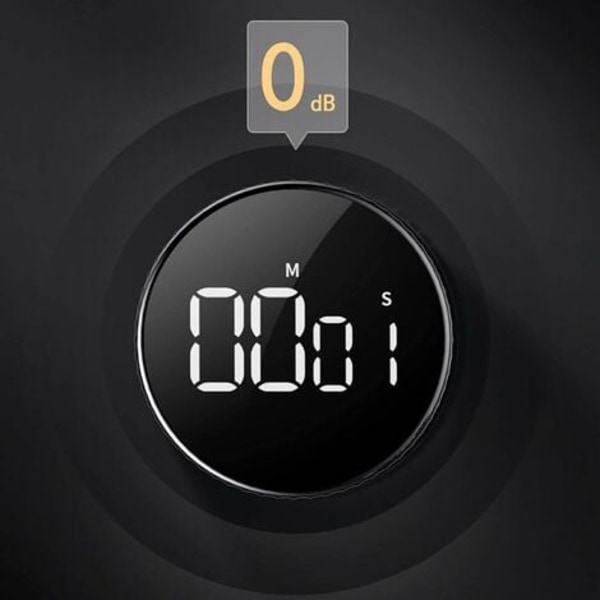 Kjøkkentimer, nedtellingstimer for kjøkkentimer for matlagingskurs, digital magnettimer LCD-skjerm, Rotation Co
