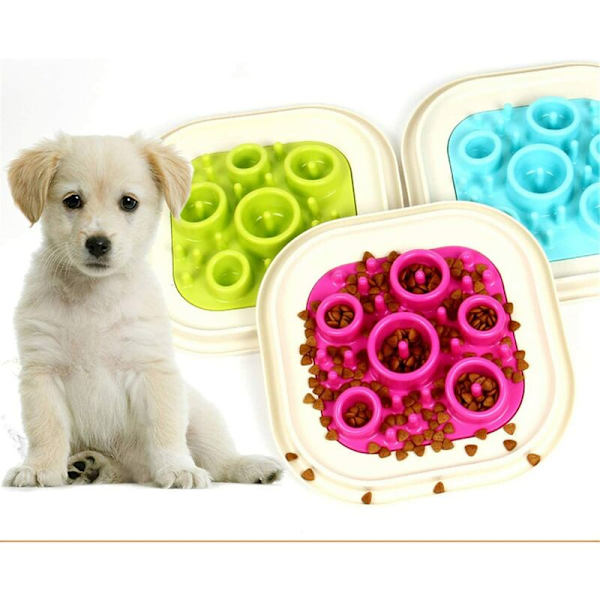 Anti-Bloat långsam matskål för små, medelstora hundar och katter, Anti Glutton Bowl Interactive Dog Cat Bowl Undvik att äta