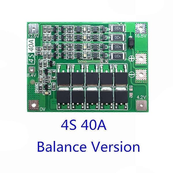 4S 40A Aktiv Equalizer Balancer BMS Beskyttelseskort til 18650 LiFePO4 Lithium Batterier Green