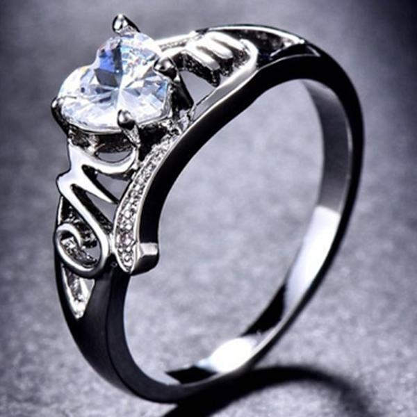 Fingerring Mode Delikat Legering Love Heart Ring För Kvinnor US 8