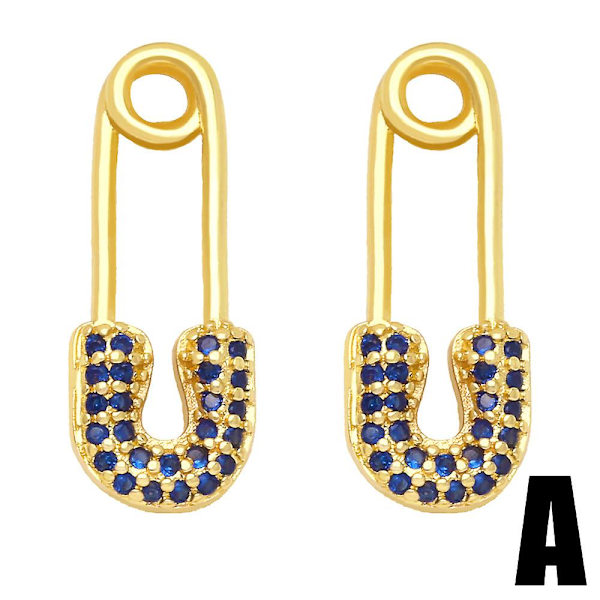 Örhängen Vintage Zircon Geometry Stud Modesmycken Ac9317 A