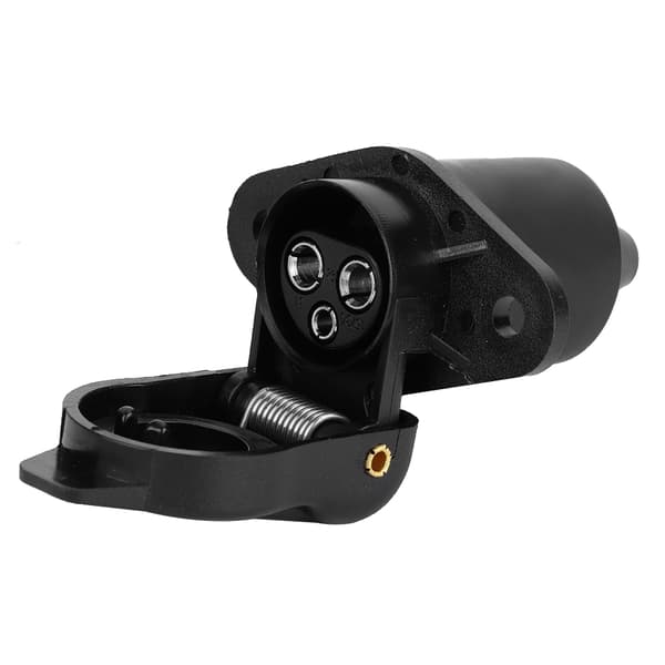 Sort Plast 3-Pin Tilhengerkontakt Ledningsnett Adapter