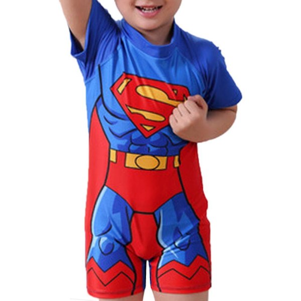 barn Pojkar 3d Baddräkt The Avengers Superhjälte Endelad Jumpsuit Badkläder Superman 8-11 Years