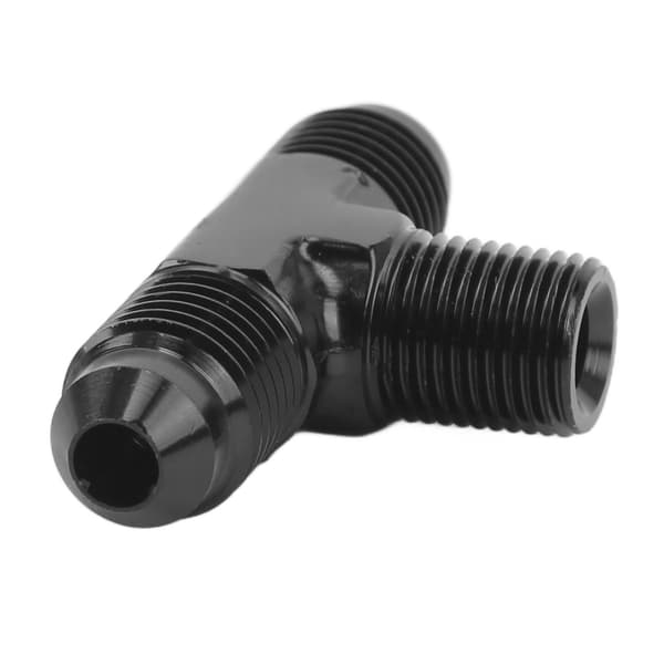 Aluminiumslegering Sort Anodiseret 3-vejs T-formet Tee Adapter Fitting 4AN til 1/8 NPT