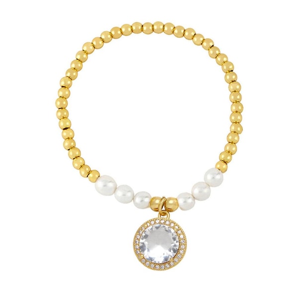 Armbånd Vintage Zircon Pearl Fashion smykker Ac8760 white