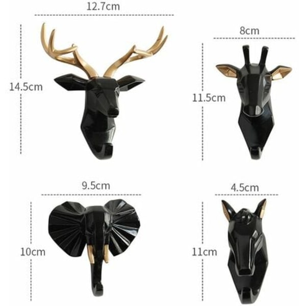 Søte dyreklekroker, kroker, dekorative kleskroker, kleskroker uten spiker, veggkroker uten hull, deignøkkelkrok