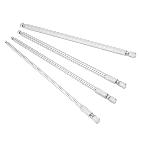 4 stk. S2 Stål Magnetisk Metrisk Kuglehoved Hex Skruetrækker Bitsæt 1/4 Tomme Hex Skaft 150mm