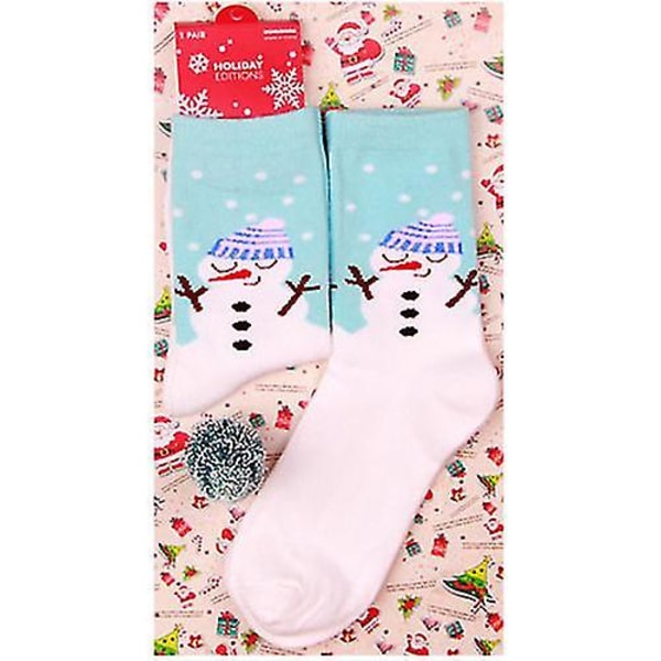 Kvinnor Män Jul Nyhet Strumpor Rolig Xmas strumpa present Snowman 4 Pairs