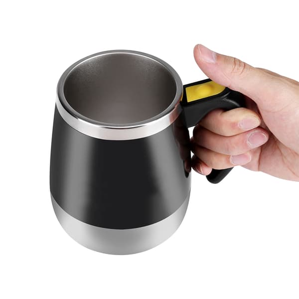 Selvblandende kaffekopp magnetisk omrøring rustfritt stål elektrisk svart