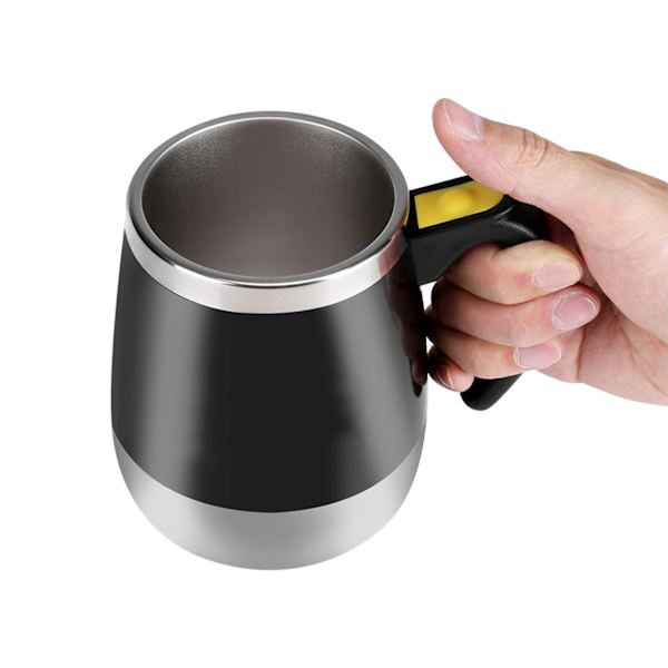 Selvblandende kaffekrus Magnetisk omrøring Rustfrit stål Elektrisk Sort