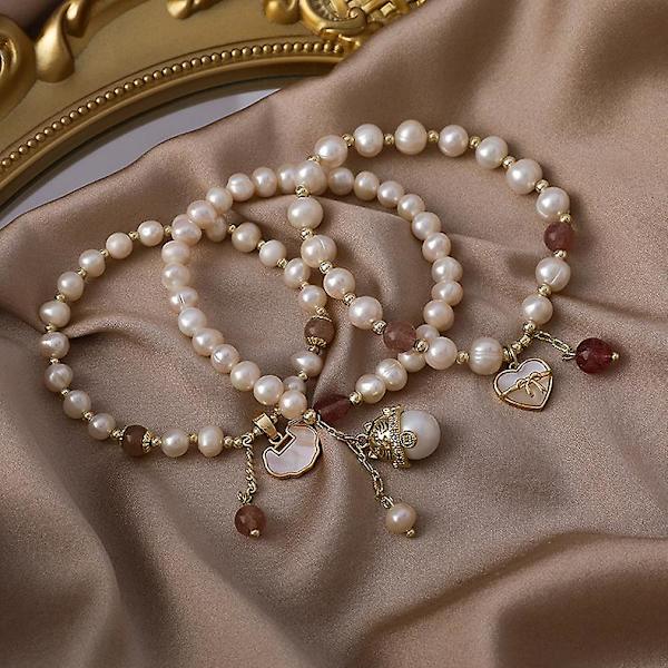 Armbånd Pearl Heart Stud piger&#39; Modesmykker Ac3464 A28