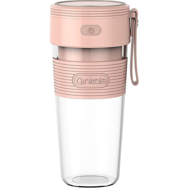Bärbar blender, blender i anpassad storlek för smoothies, juicer och smoothies, USB uppladdningsbara juiceflaskor, rosa