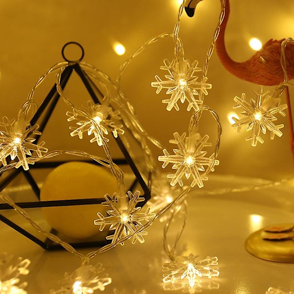 LED Utomhus Inomhus Snöflingor Ljusslinga Vattentät USB Festljus Fairy Ljusslinga Varmvit 1,5m 10 Lampor