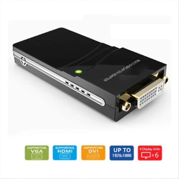 USB till HDMI-kompatibel/DVI/VGA Videoadapter (Displaylink IC) USB 2.0 DVI/VGA ADAPTER för Mac OS, Windows 11/10
