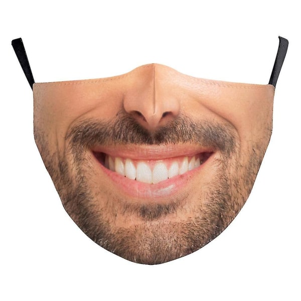 Nytt morsomt kyss røyking skjegg Ansikt-munn Mann Kvinner Unisex Cosplay-masker Støvtett Sykkelsport Pustende Halloween-festmaske