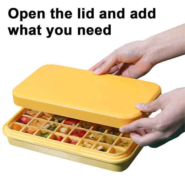 Ice Cube bricka med lätt att släppa silikon iskub bricka isförvaringsbox