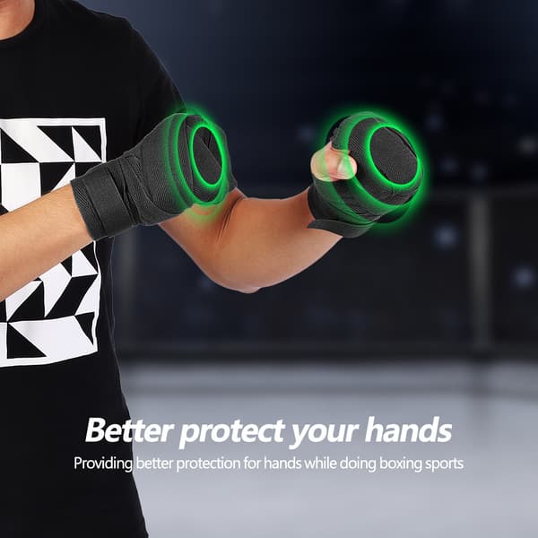 Elastiske håndinnpakningsbandasjer 4m Boksing Muay Thai Punching Protector Svart