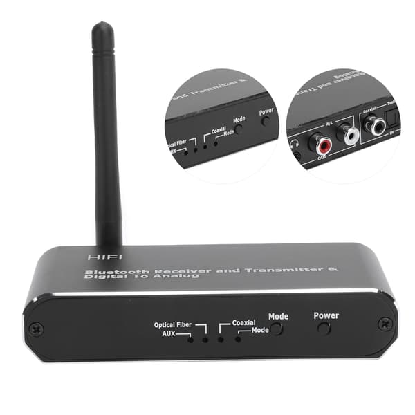 Trådløs Digital til Analog Audio Konverter Bluetooth Mottaker DAC Adapter D09