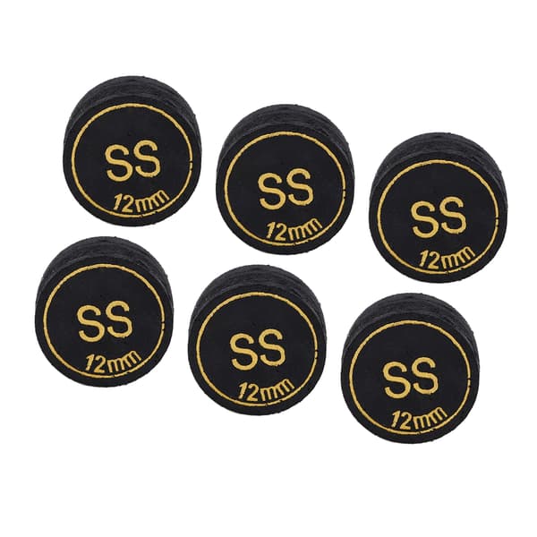 6 stk 12mm Lett Pool Billiard Kø Tips Erstatning for Hjemmeklubb SS