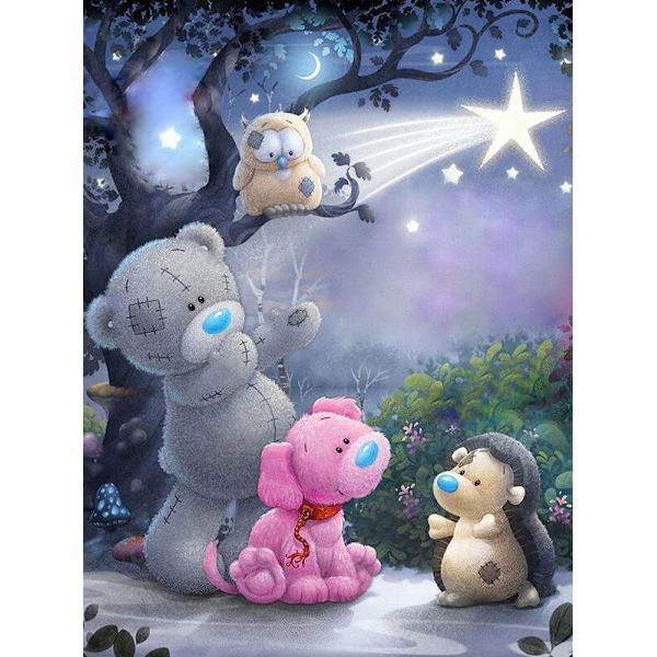 5D Diamond painting Paint By Numbers Kit, 5D Diamond painting Björndjur DIY Kristall Strass Korsstygn Broderi Konst Hantverk Bildtillbehör