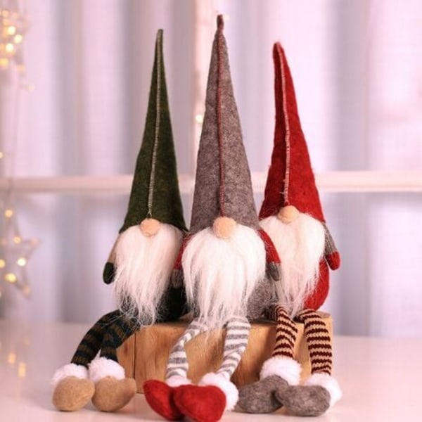 3kpl Swedish Gnome, joulupehmo, skandinaavistyylinen sisustus, roikkuvat jalkahyllyt