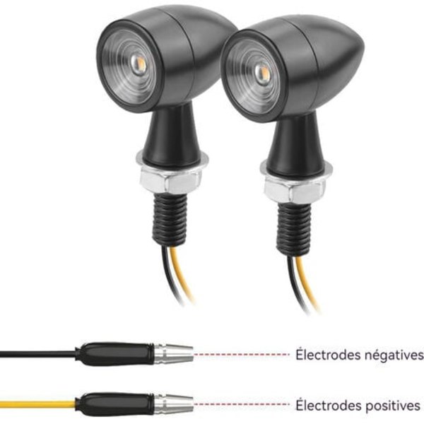 Et par Mini Retro Motorcykel LED Blinklys Metal Blinkers til Kawasaki Suzuki Yamaha