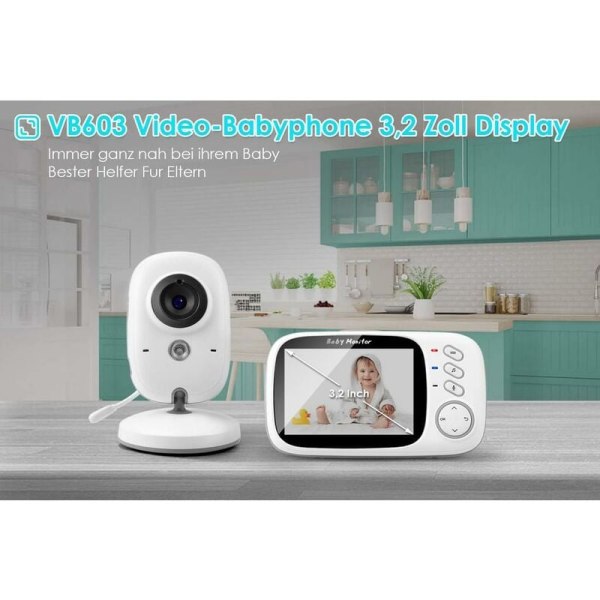 Babymonitor med kamera, videoovervåking Baby Monitor Wireless 3.2 "TFT LCD Digital Dual Audio