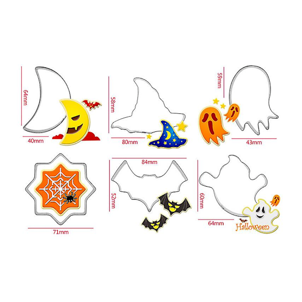 15pc Halloween kaka rostfritt stål form baktillbehör
