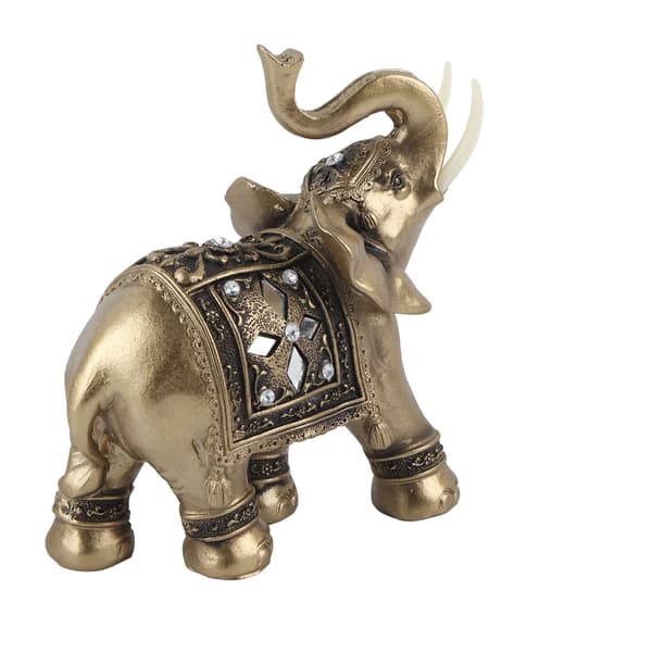 Elegant Gull Elefant Statue Hjemmekontor Dekor Gave