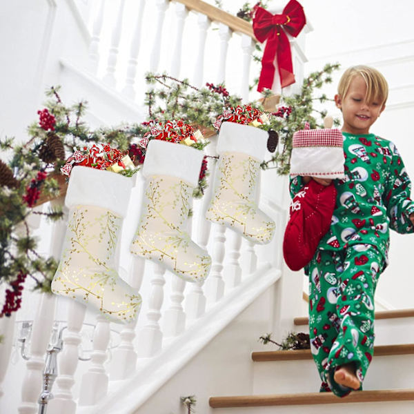 Julstrumpa set av 2 stor 22 tums julsocksäck