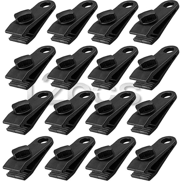 12 stk Tarp Clamps, Heavy Duty Tarp Clamps Sæt Instant Markise Clamp For Tarp Telte Caravan Have Shade Cover, Sort (12)
