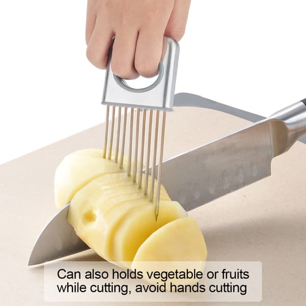 Løkstativ i rustfritt stål, kutter, slicer, 10 pigger