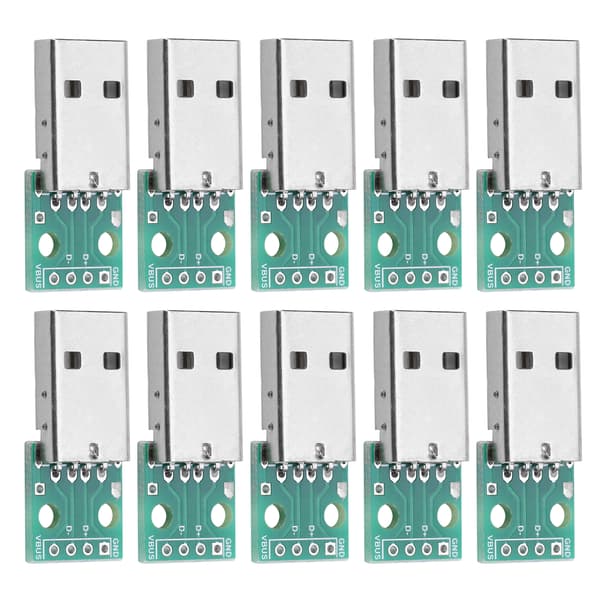 10 kpl USB Type A urosliitin DIP-sovitinlevylle 4-nastainen 2,54 mm jako