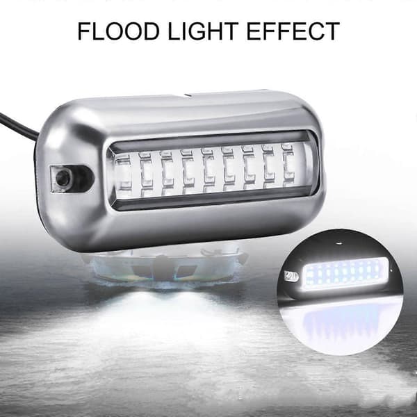 Marine LED Båd Undervands Ponton Agterspejl Lys 27 LED Poleret Rustfrit Stål Hus Vandtæt IP68 Overflademontering