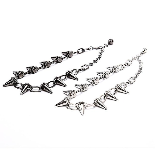 Ny Spike Rivet Punk Halskæde Goth Rock Biker Link Chain Choker smykker Hfmqv Black