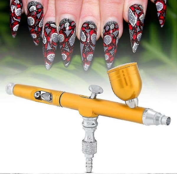 Airbrush Kit, Multifunktionell Gravity Sprayset 7cc Kapacitet 0.3mm Spray Kit Verktyg 1